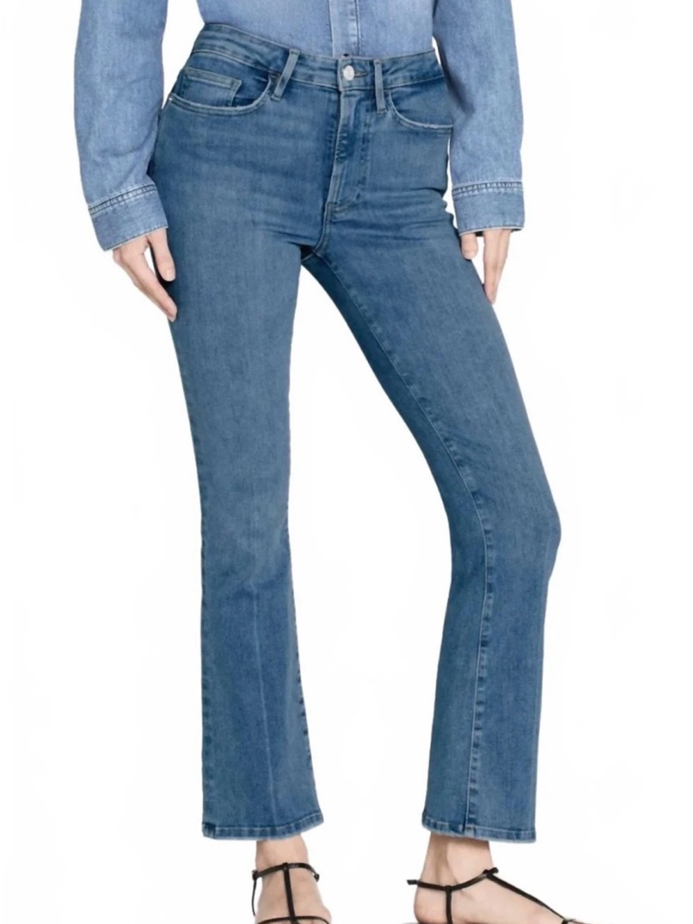 Frame Le Crop Mini Boot High Rise Jeans Clearwater Size 28 LCMB630